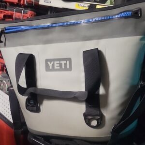 YETI Black and Gray Duffel with Blue Trim